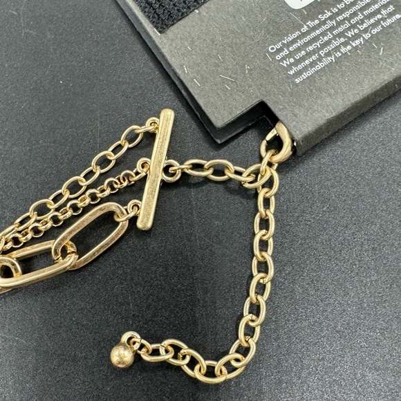 The Sak Stunning Gold Tone Multilayer Long Necklace - Picture 6 of 9